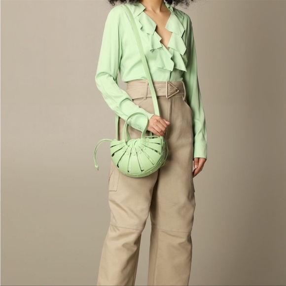 brand new bottega veneta the shell bag pistachio green leather - Picture 2 of 7
